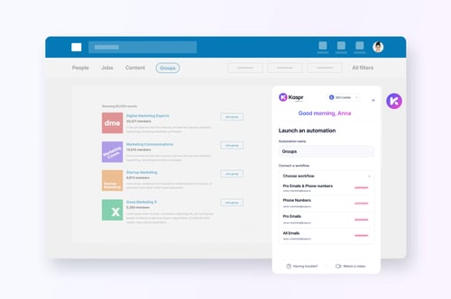 l'extension LinkedIn de Kaspr pour extraire des coordonnées fiables